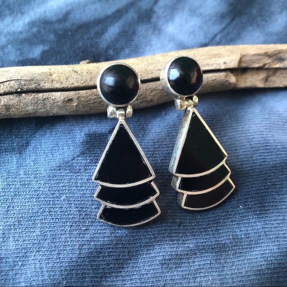 Urban Outfitters Jewelry - Vintage Art Deco style Sterling silver earrings